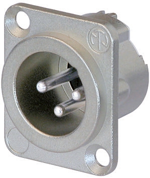 Neutrik Cable Mount XLR Connector, Male, 50 V, 3 Way, Silver over Nickel Plating