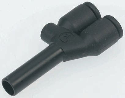 Legris LF3000 Series Y Tube-to-Tube Adaptor, Push In 4 mm to Push In 4 mm, Tube-to-Tube Connection Style