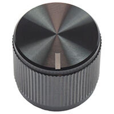 Vishay 19mm Black Potentiometer Knob for 1/4in Shaft Screw Fix, ACCKMR1916NLT14