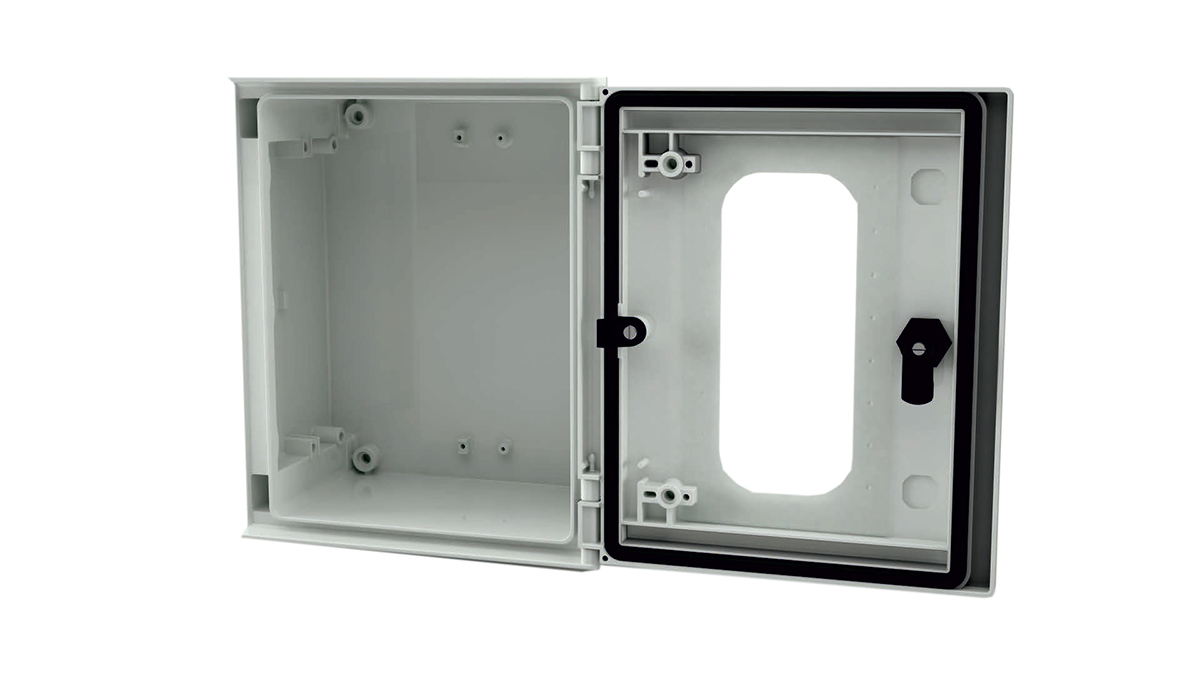 RS PRO Fibreglass Reinforced Polyester Wall Box, IP66, Viewing Window, 300 mm x 250 mm x 140mm