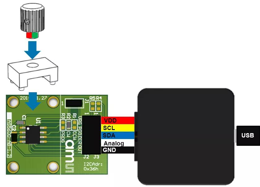 ams OSRAM AS5600-SO_EK_ST Position Sensor Evaluation Kit for AS5600 AS5600