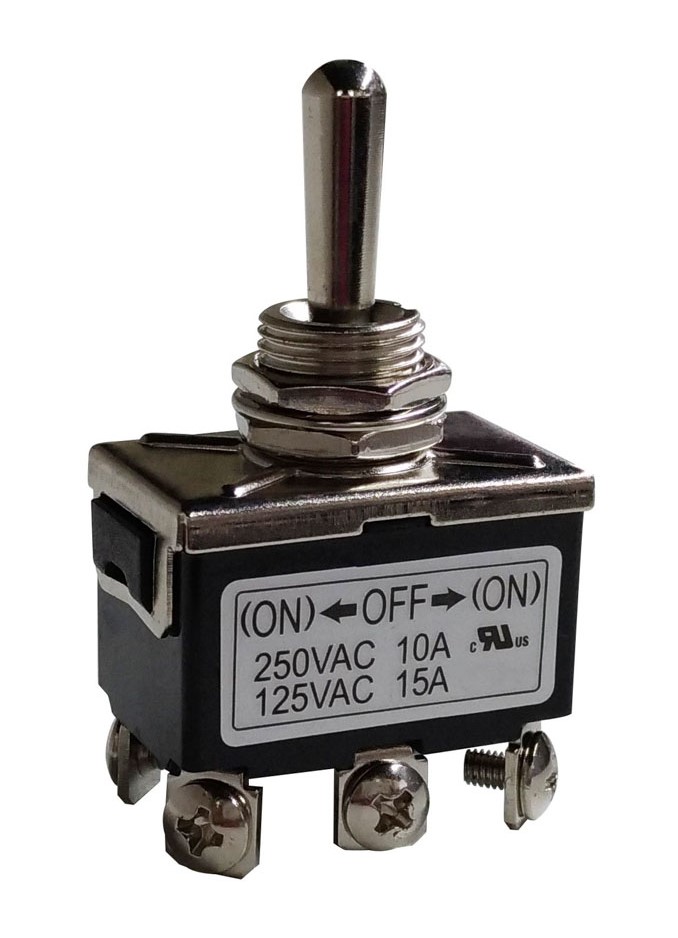 RS PRO Toggle Switch, PCB Mount, (On)-Off-(On), DPDT, Screw Terminal