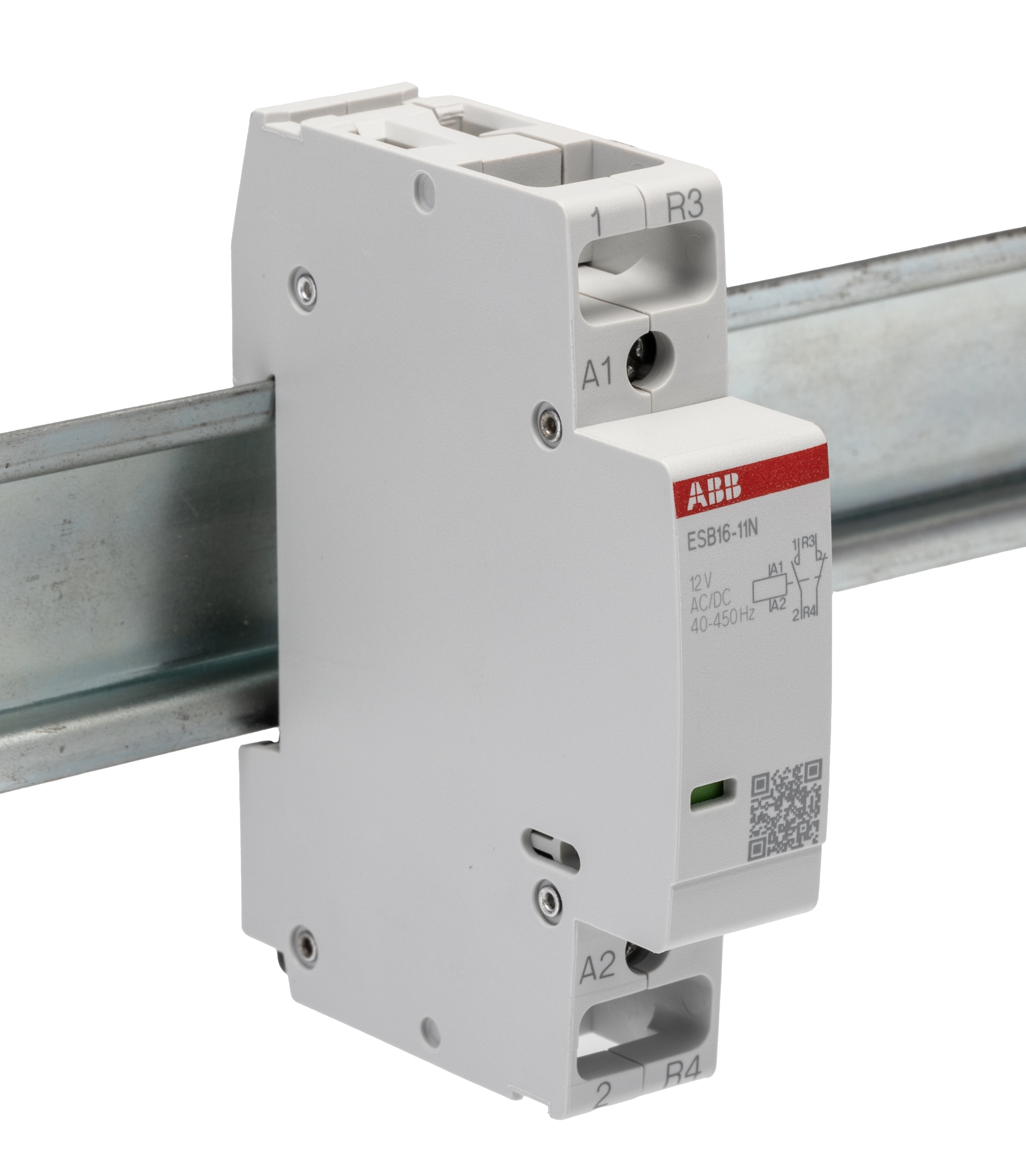 ABB ESB16 Contactor, 12 V Coil, 2-Pole, 16 A, 3.7 kW 12 V, 1 NO/1 NC, 250V