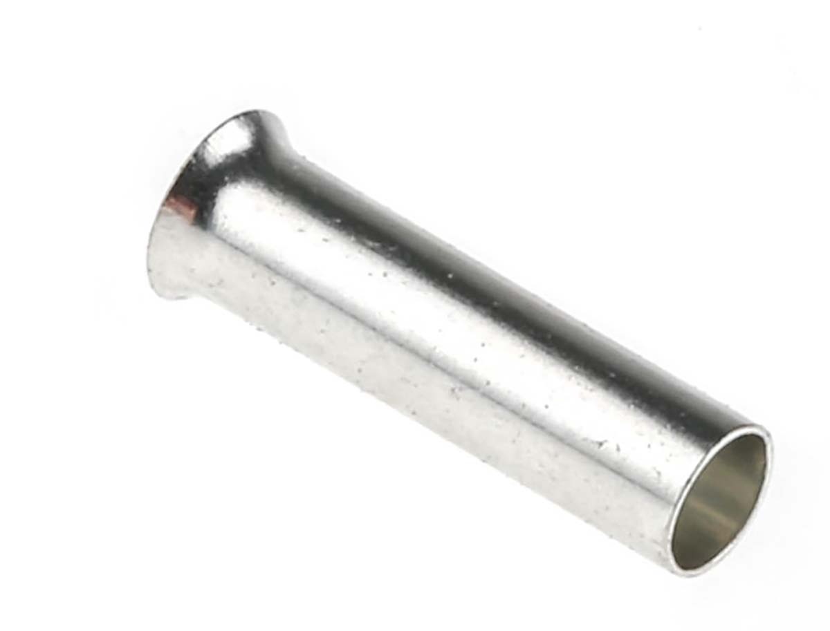 RS PRO Crimp Bootlace Ferrule, 10mm Pin Length, 2.3mm Pin Diameter, 2.5mm² Wire Size