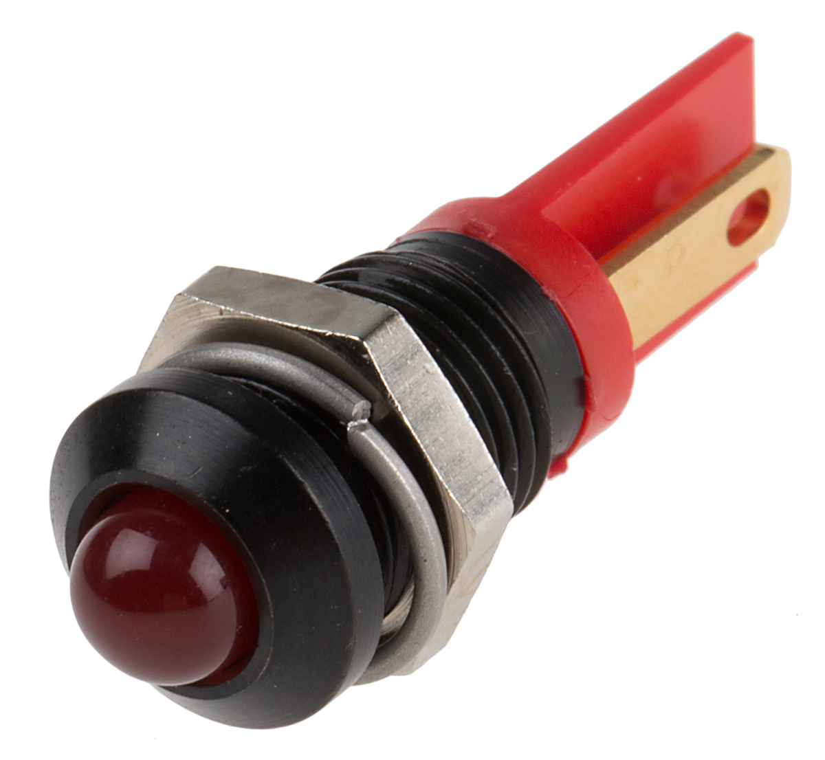 RS PRO Red Panel Mount Indicator, 2V dc, 8mm Mounting Hole Size, Solder Tab Termination