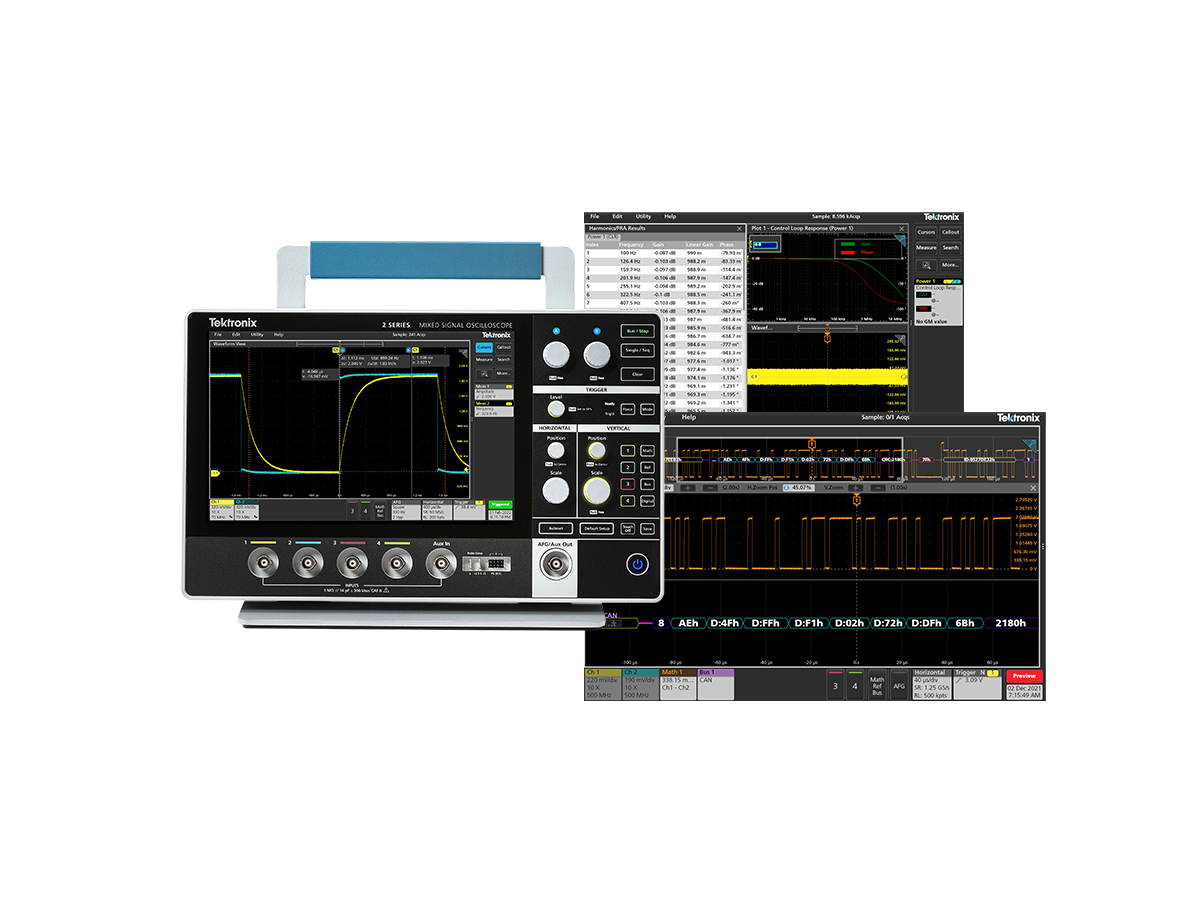 Tektronix MSO24 2-BW-500 + 2-MSO + 2-ULTIMATE Series, 500MHz Bench Mixed Signal Oscilloscope, 4 Analogue Channels, 16