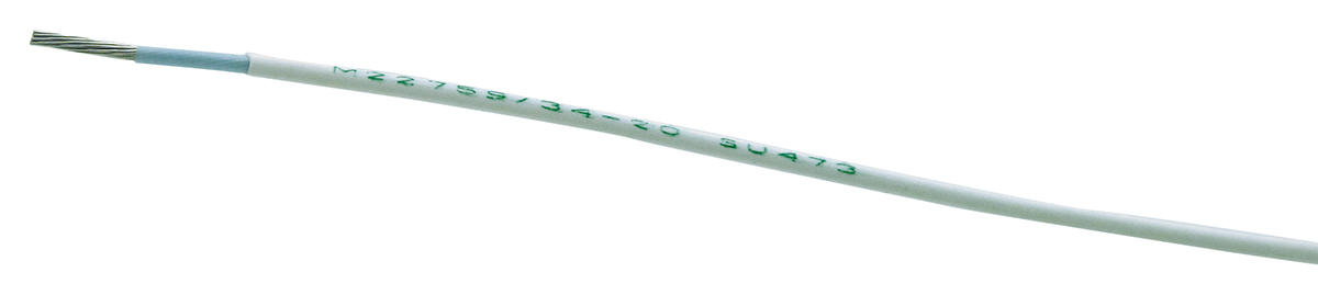 TE Connectivity M22759 Series White 3.31 mm² Hook Up Wire, 12 AWG, 37 / 28 AWG, 100m, ETFE Insulation, M22759/32-12-9