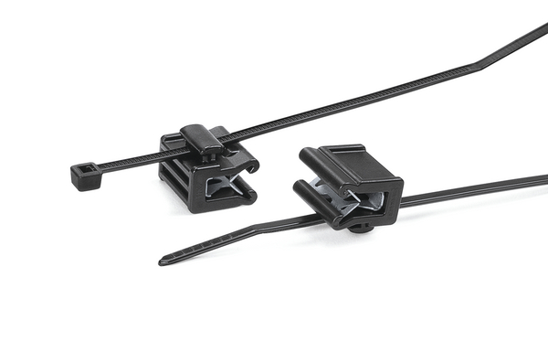 HellermannTyton Cable Tie, 100mm x 2.45 mm, Black Nylon, Pk-500