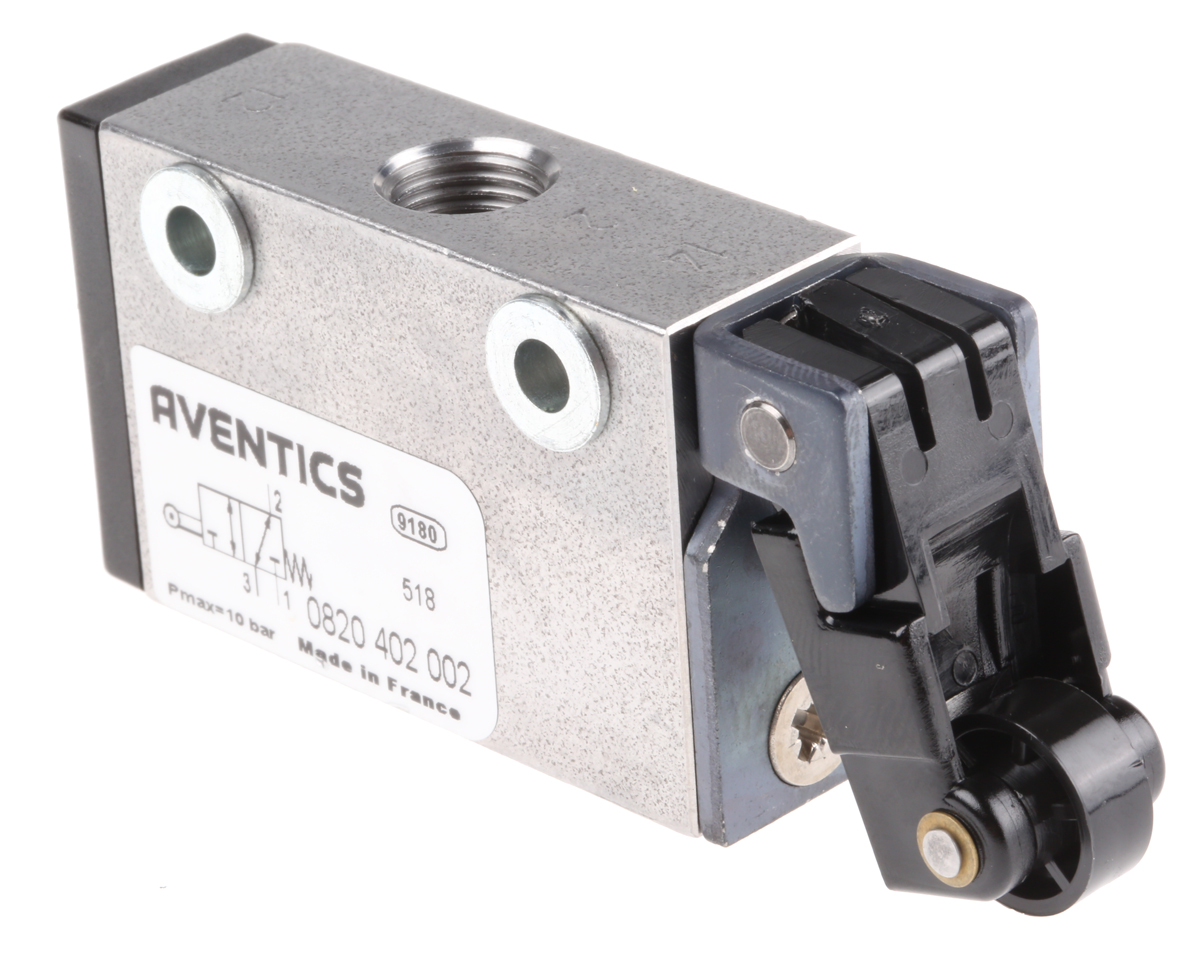 EMERSON ? AVENTICS Roller 3/2 Pneumatic Manual Control Valve ST Series, G 1/8, 1/8in, III B
