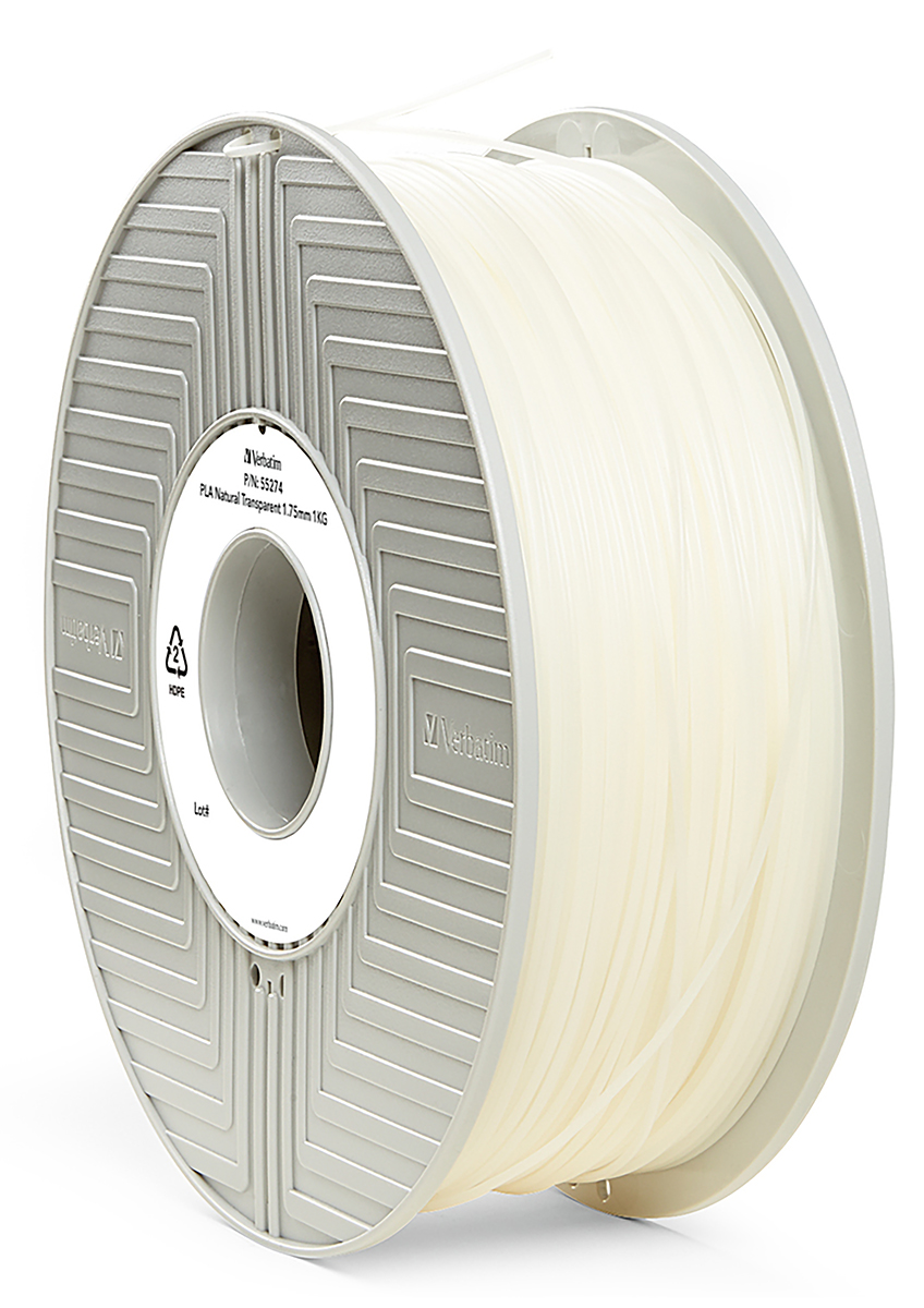 Verbatim 1.75mm Transparent PLA 3D Printer Filament, 1kg