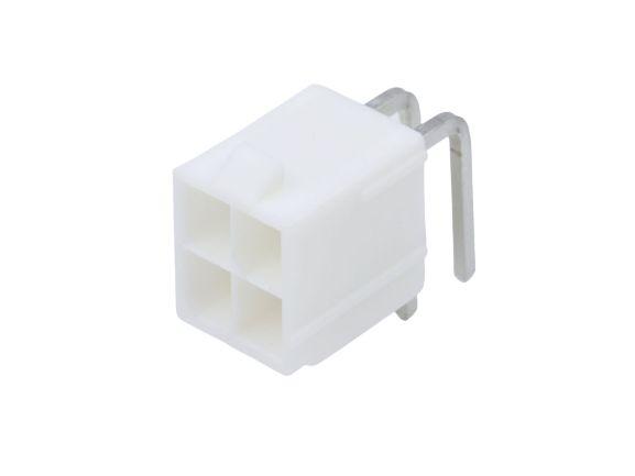 Molex Mini-Fit Jr Series Right Angle Through Hole PCB Header, 4 Contact(s), 4.2 mm Pitch, 2 Row, Shrouded