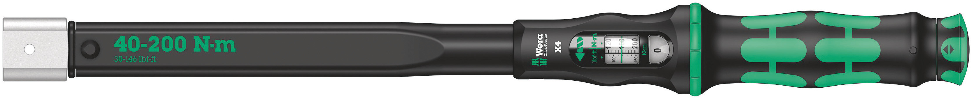 Wera Click-Torque X 4 Click Torque Wrench, 40 → 200Nm, Square Drive, 14 x 18mm Insert