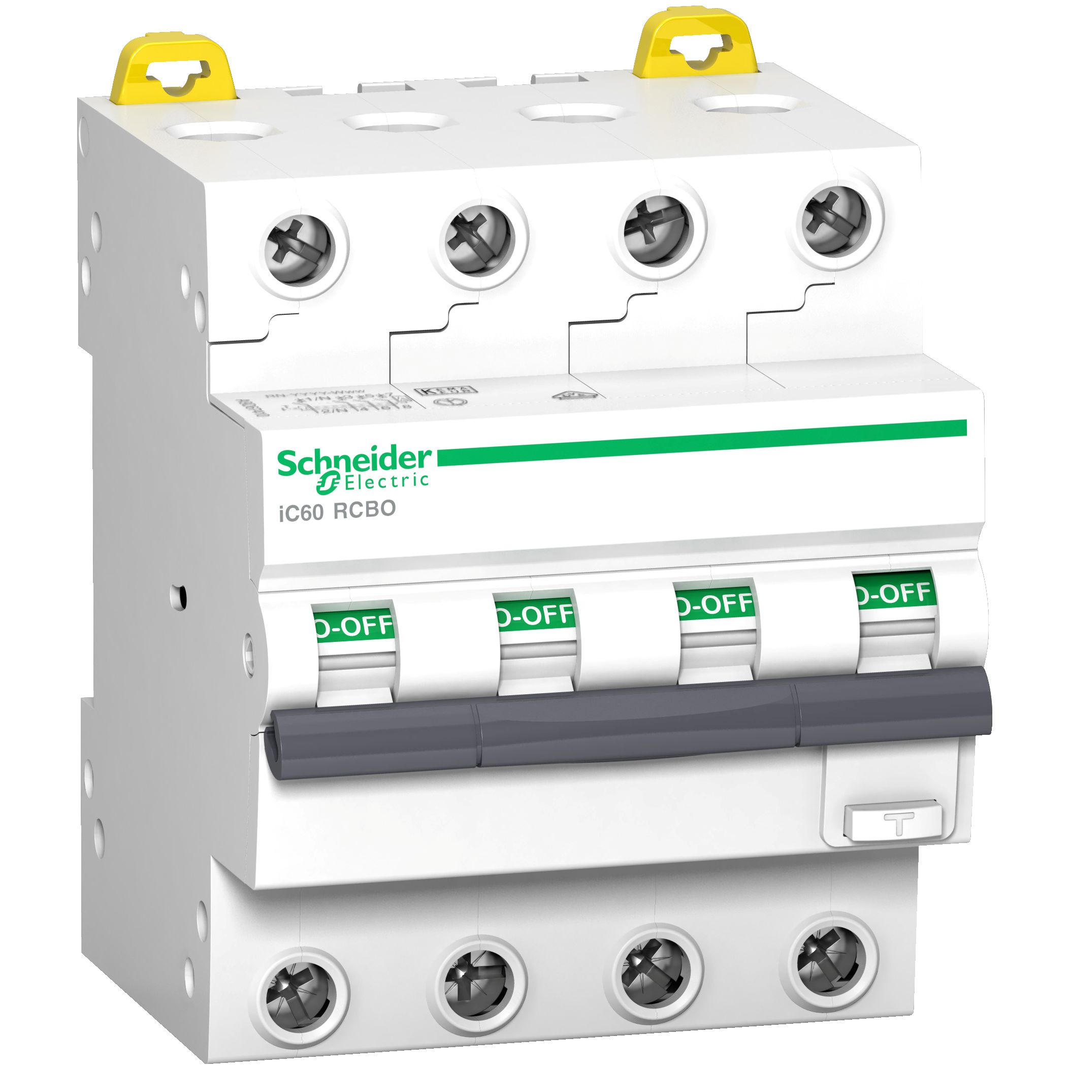 Schneider Electric RCBO, 20A Current Rating, 4P Poles, 30mA Trip Sensitivity, Type C, Acti9 Range