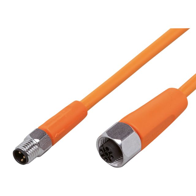 ifm electronic Male 1 way M8 to Female 1 way M12 Sensor Actuator Cable, 2 m