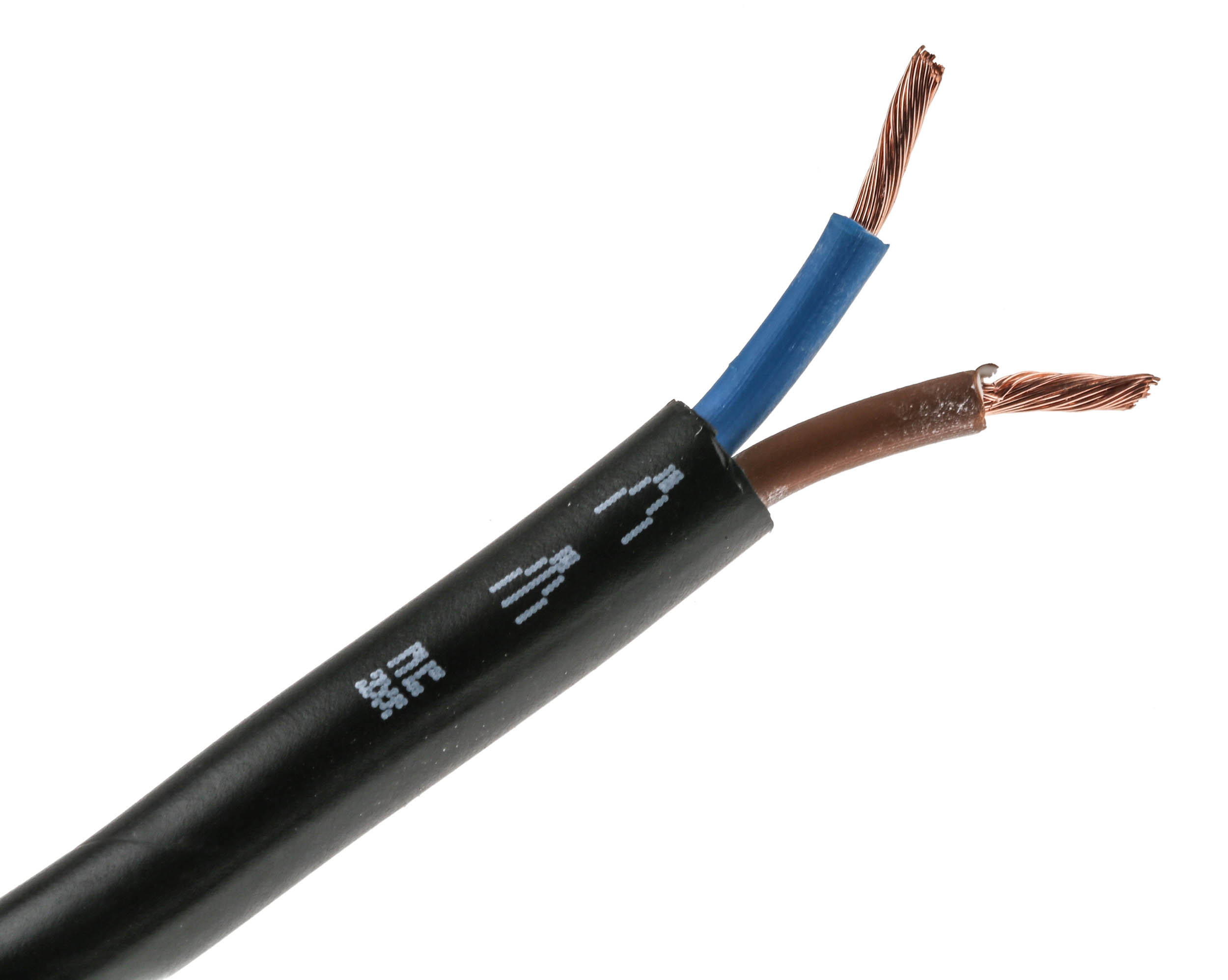 RS PRO 3182Y 2.5 mm² 2 Core Power Cable, H05VV-F, Black PVC, 100m