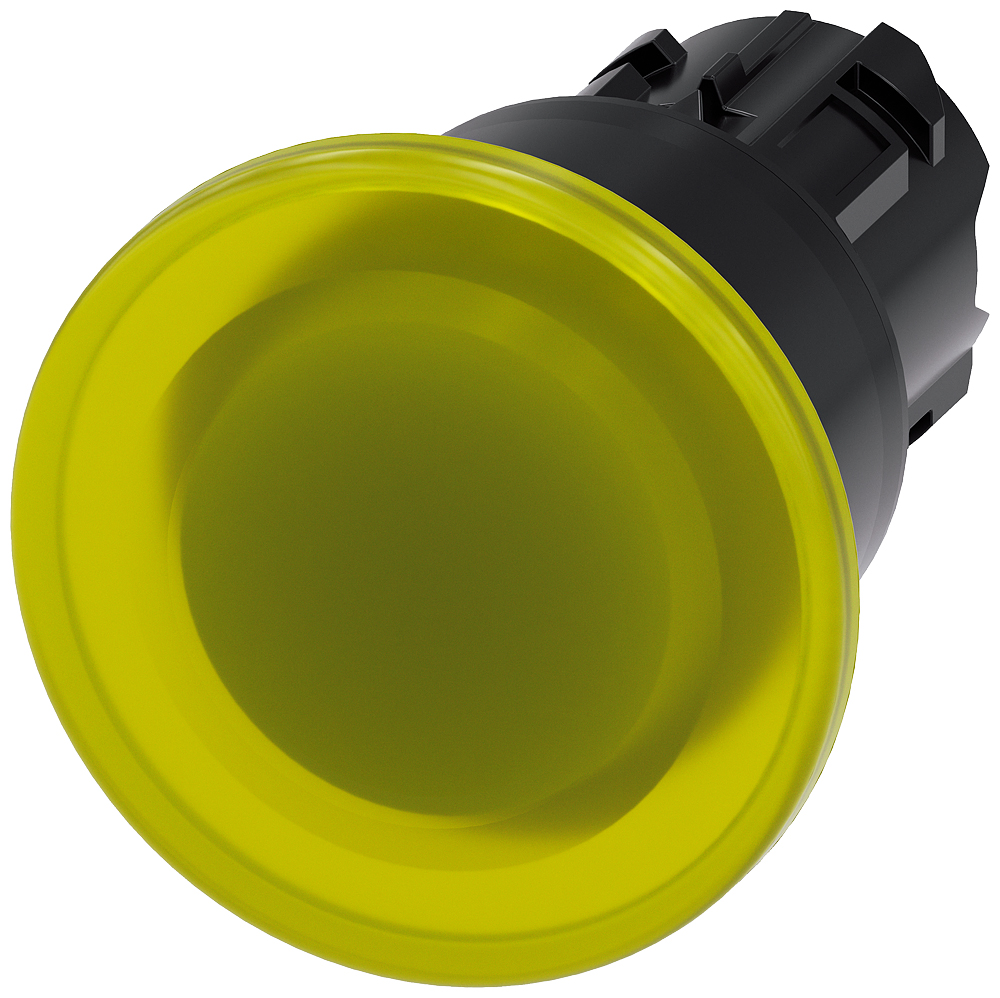 Siemens SIRIUS ACT 3SU10 Series Yellow Latching Push Button Head, 22mm Cutout, IP66, IP67, IP69K