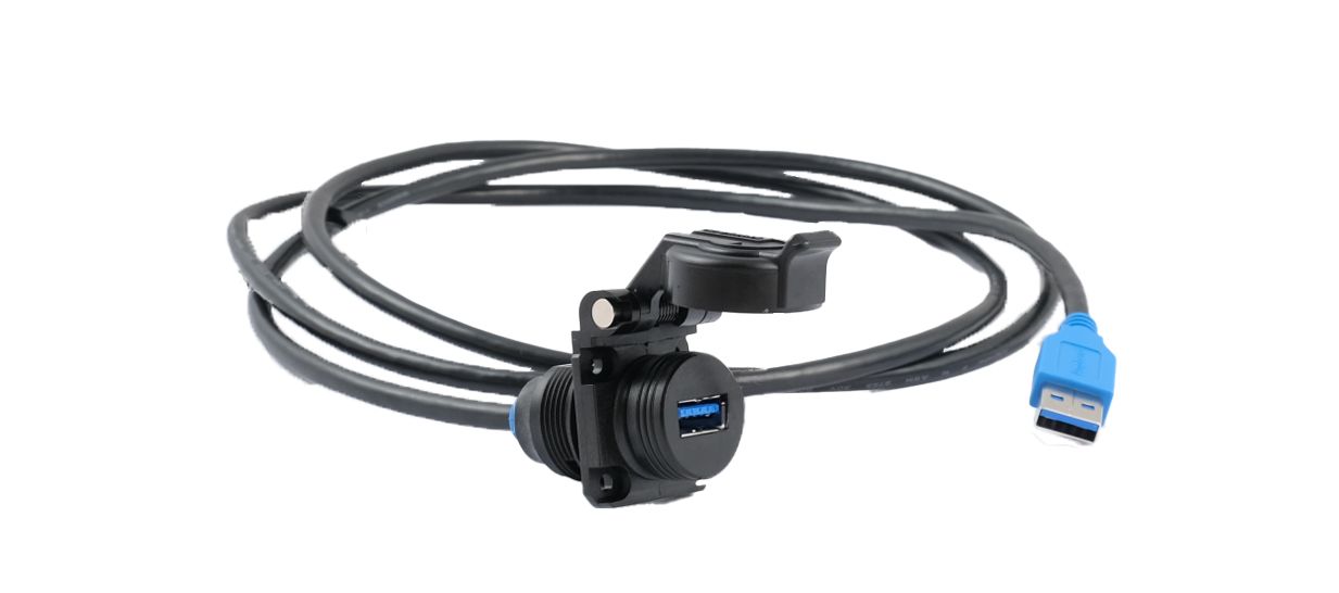 Amphenol Socapex Straight, Panel Mount, Female to Male- Dual Port Type USB A USB 3.2 IP54 USB Connector