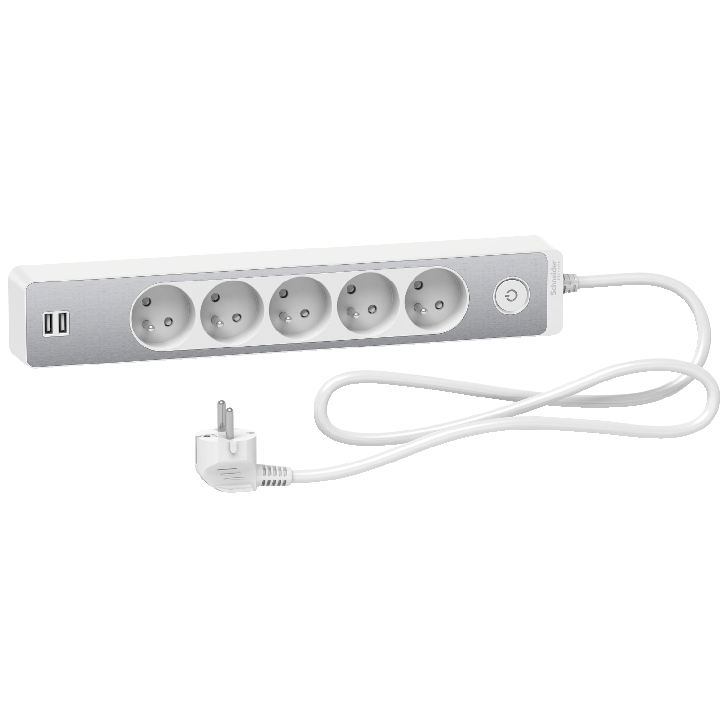 Schneider Electric French 2P 5 Gang Trailing Socket, 1.5m Cable, 16A, 250 V