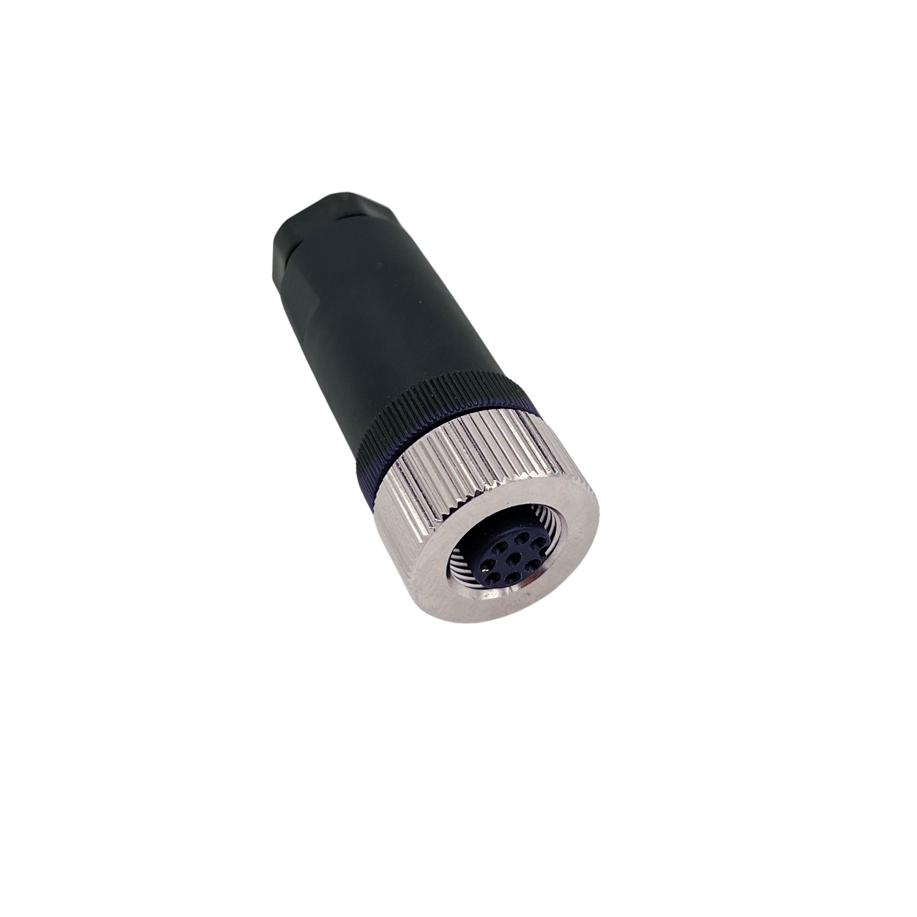 Norcomp Circular Connector, 8 Contacts, Free Hanging, M12 Connector, Plug, Socket, Female, IP66, M12 Series