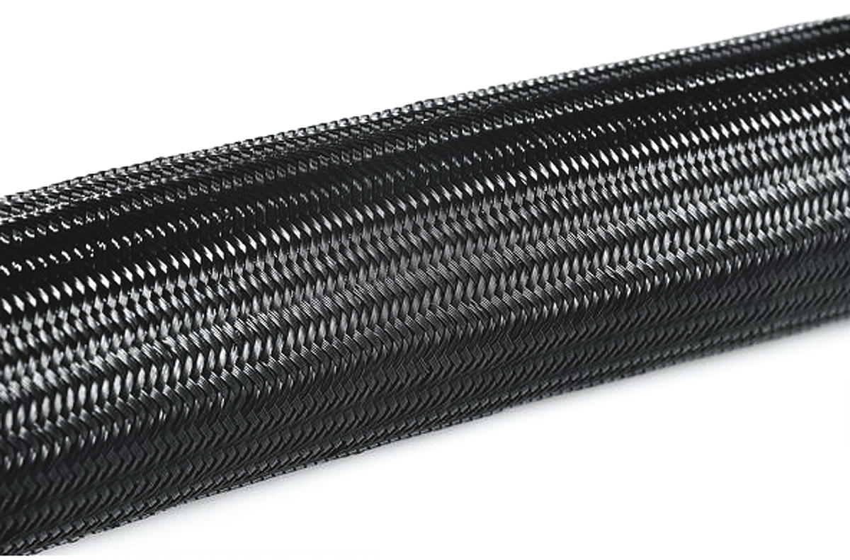 HellermannTyton Expandable Braided Polyamide Black Cable Sleeve, 5.4mm Diameter, 50m Length, Helagaine HEGP Series