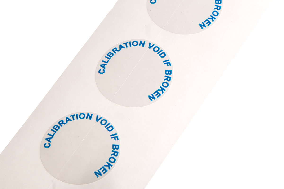 RS PRO Adhesive Pre-Printed Adhesive Label-Calibration Void If Seal Broken-. Quantity: 90