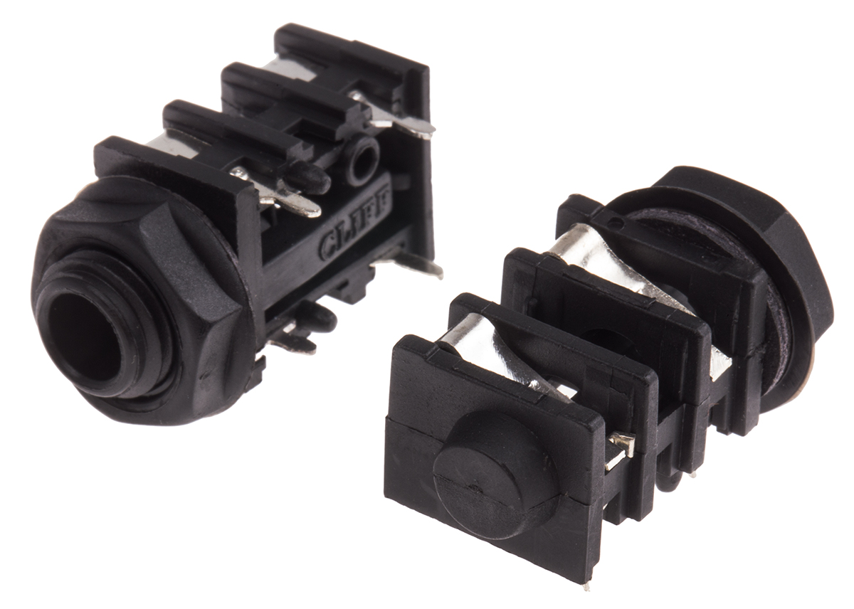 RS PRO Jack Connector 6.35 mm PCB Mount Mono Socket, 2Pole