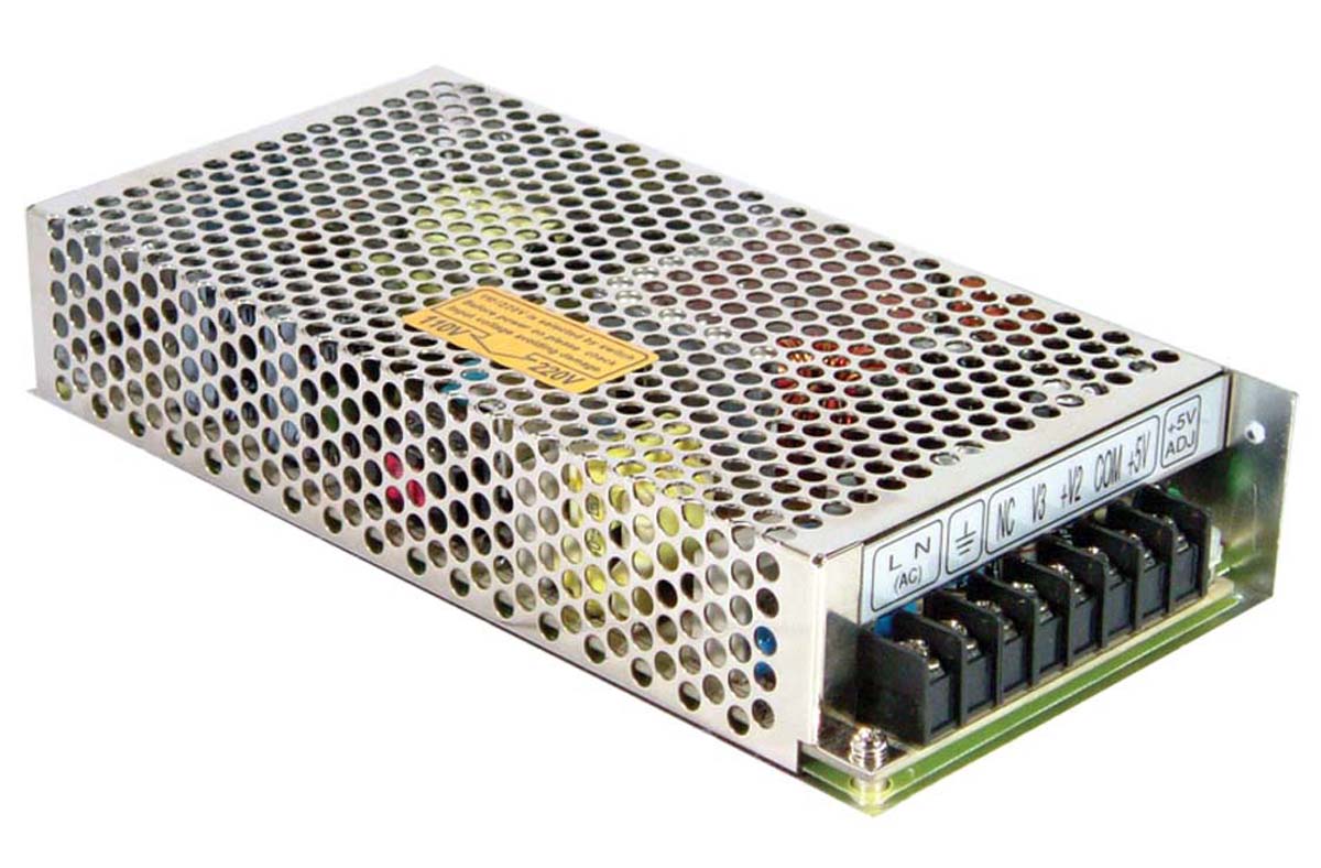 MEAN WELL Switching Power Supply, RQ-125B, ±5 V dc, ±12 V dc, 1 A, 4.5 A, 11 A, 500 mA, 120W, Quad Output, 176 →