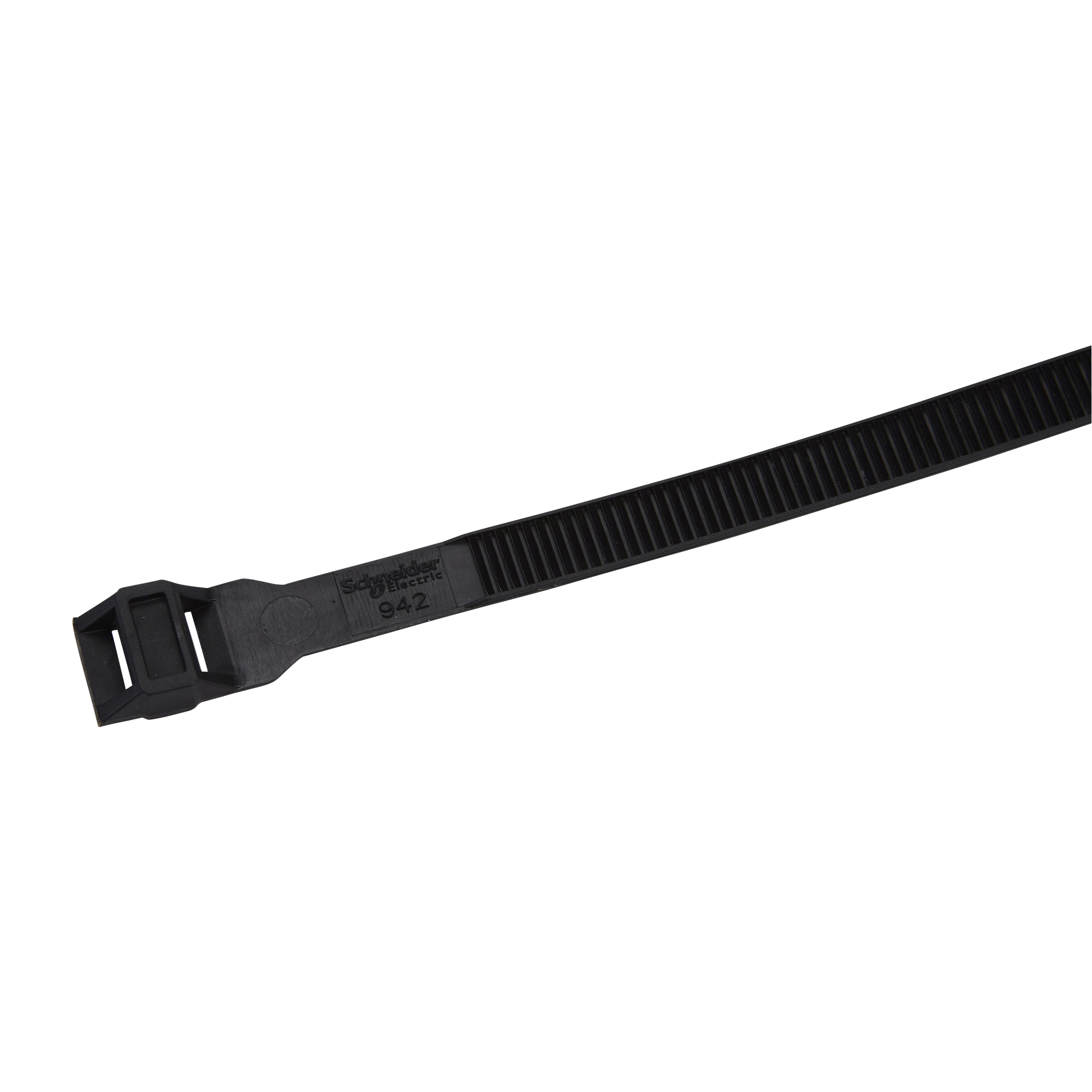 Schneider Electric Cable Tie, Installation, 132mm x 9 mm, Black, Pk-100