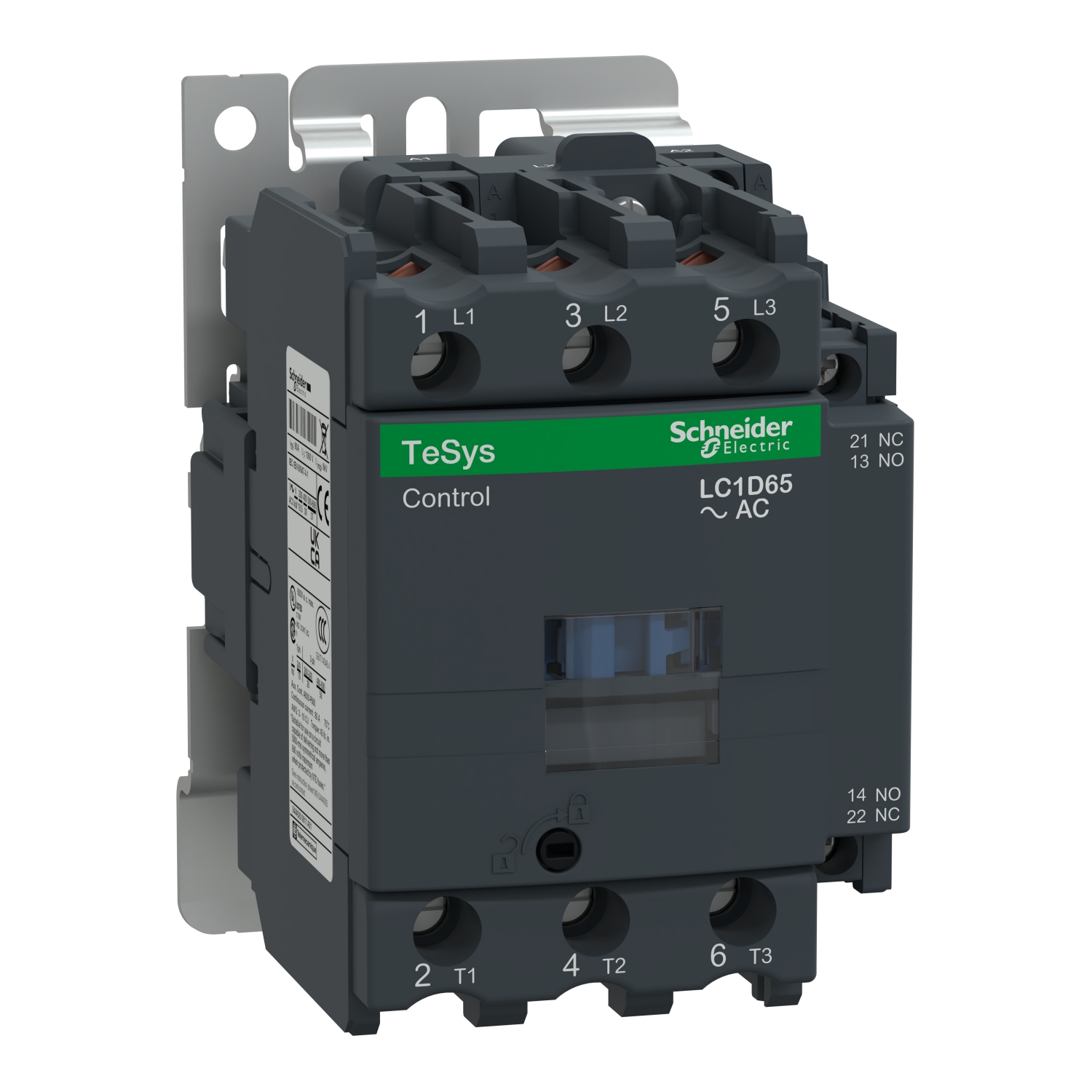Schneider Electric TeSys D LC1D Contactor, 3-Pole, 65 A, 1 NO + 1 NC