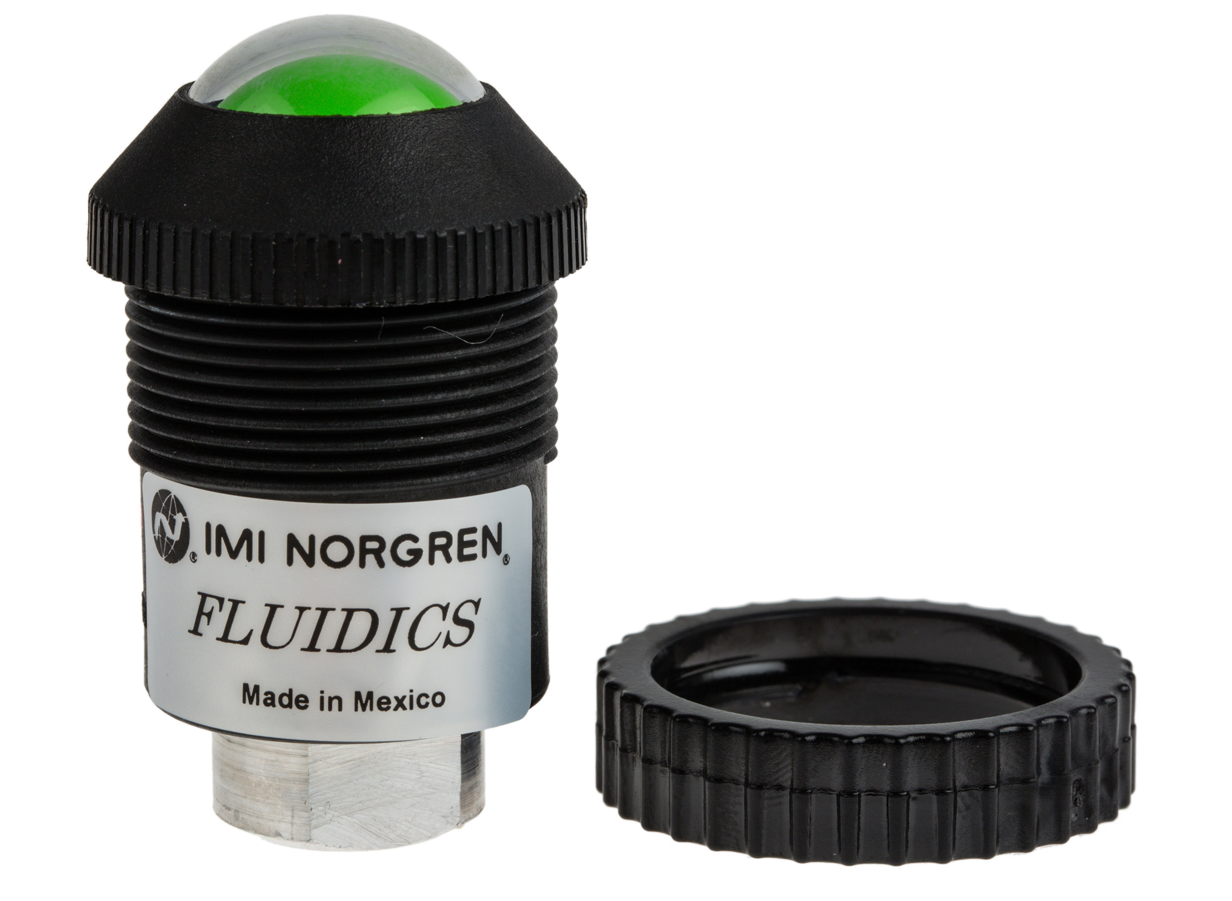 Norgren Green, Red Panel Mounting Visual Indicator, 8.6bar, G 1/8 inlet port, 30mm mount hole