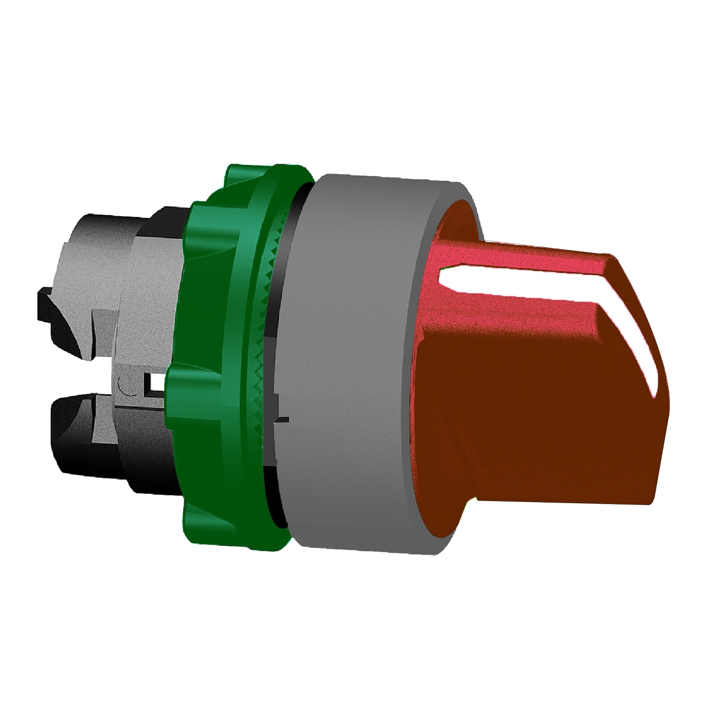 Schneider Electric Harmony XB5 Series 2 Position Selector Switch Head, 22mm Cutout, Red Handle
