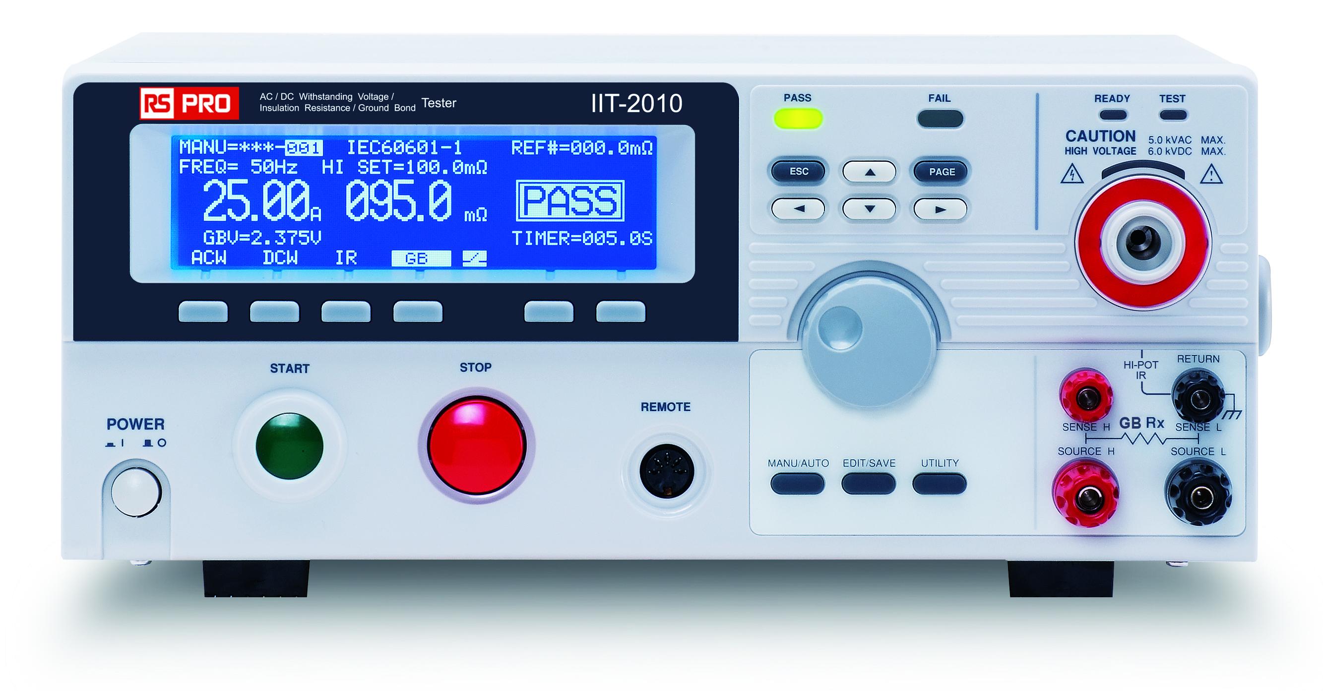 RS PRO IIT2010 Insulation Tester, 50V Min, 1000V Max, 9.5GΩ Max