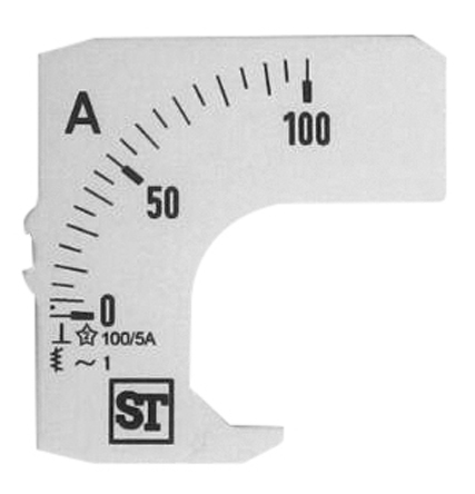 Sifam Tinsley Meter Scale For Use With 48 x 48 Analogue Panel Ammeter