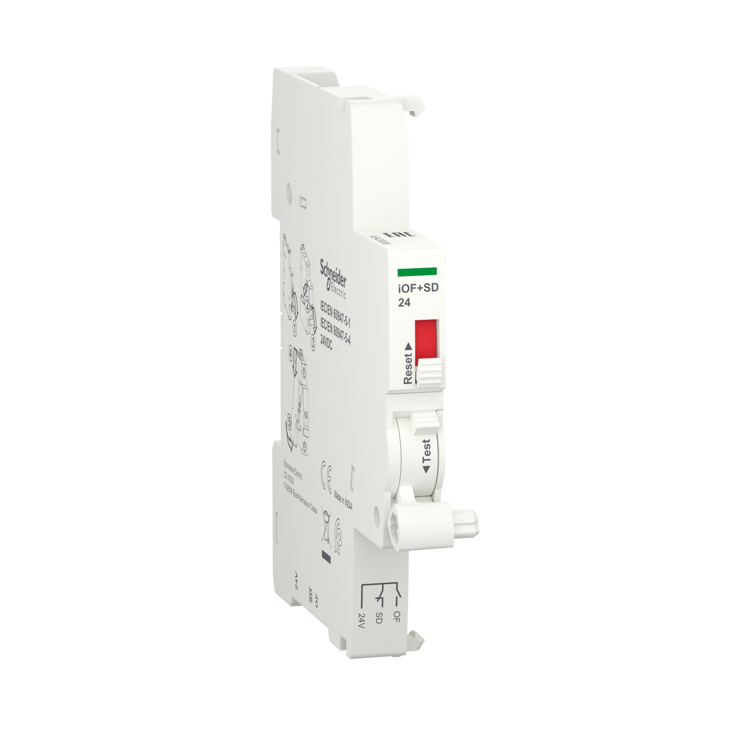 Schneider Electric Auxiliary Contact, 1 NO + 1 NC, Clip-On, Acti9 A9A
