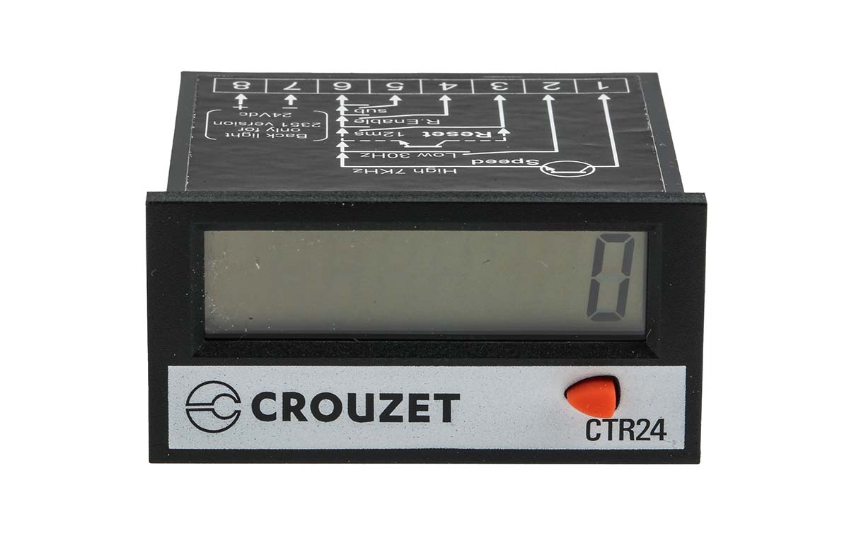 Crouzet CTR24 Counter, 8 Digit LCD, 3 → 30 V dc
