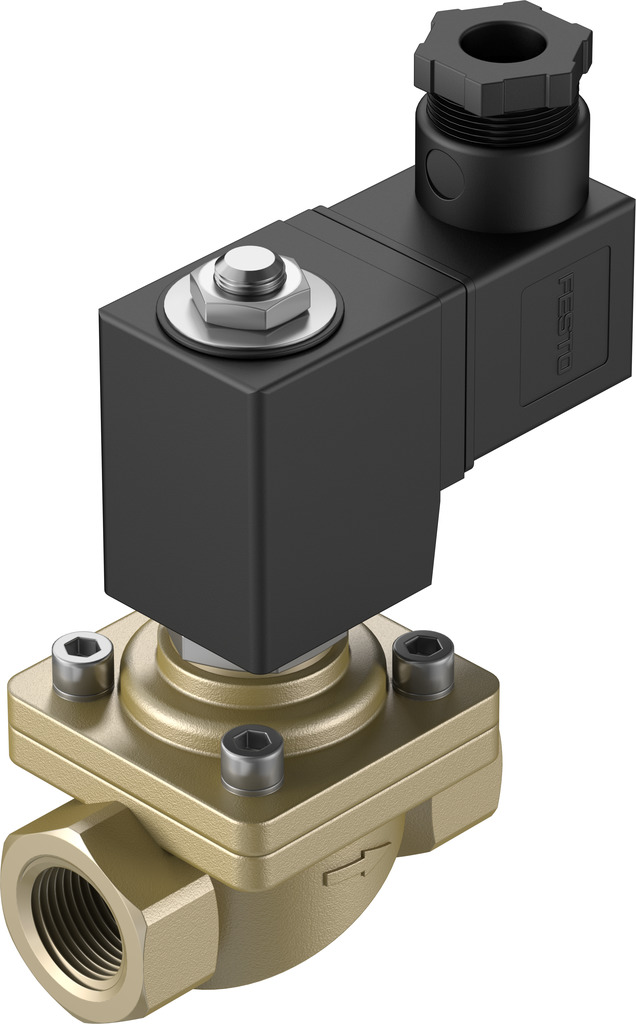 Festo 2/2 Closed, Monostable Pneumatic Solenoid/Pilot-Operated Control Valve - Electrical G 1/2 VZWF Series, 1492304