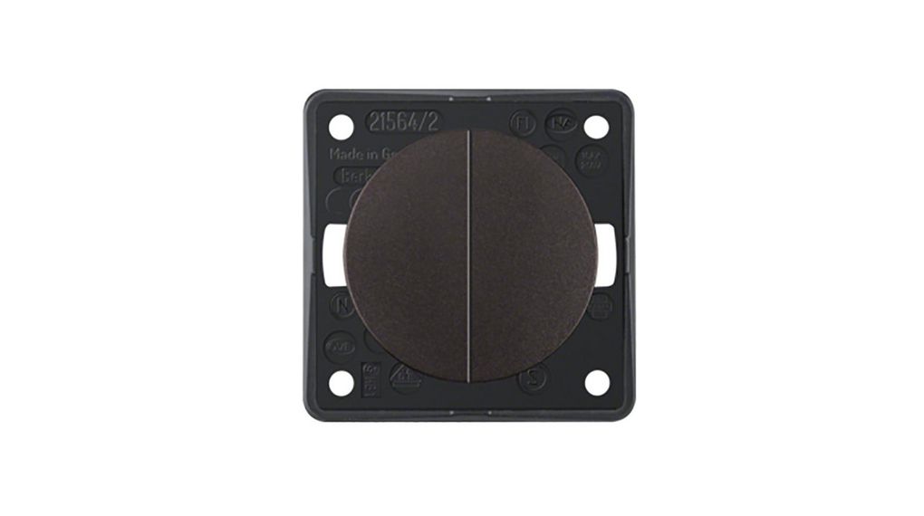 Berker Brown Rocker Switch, 2 Gang, INTEGRO