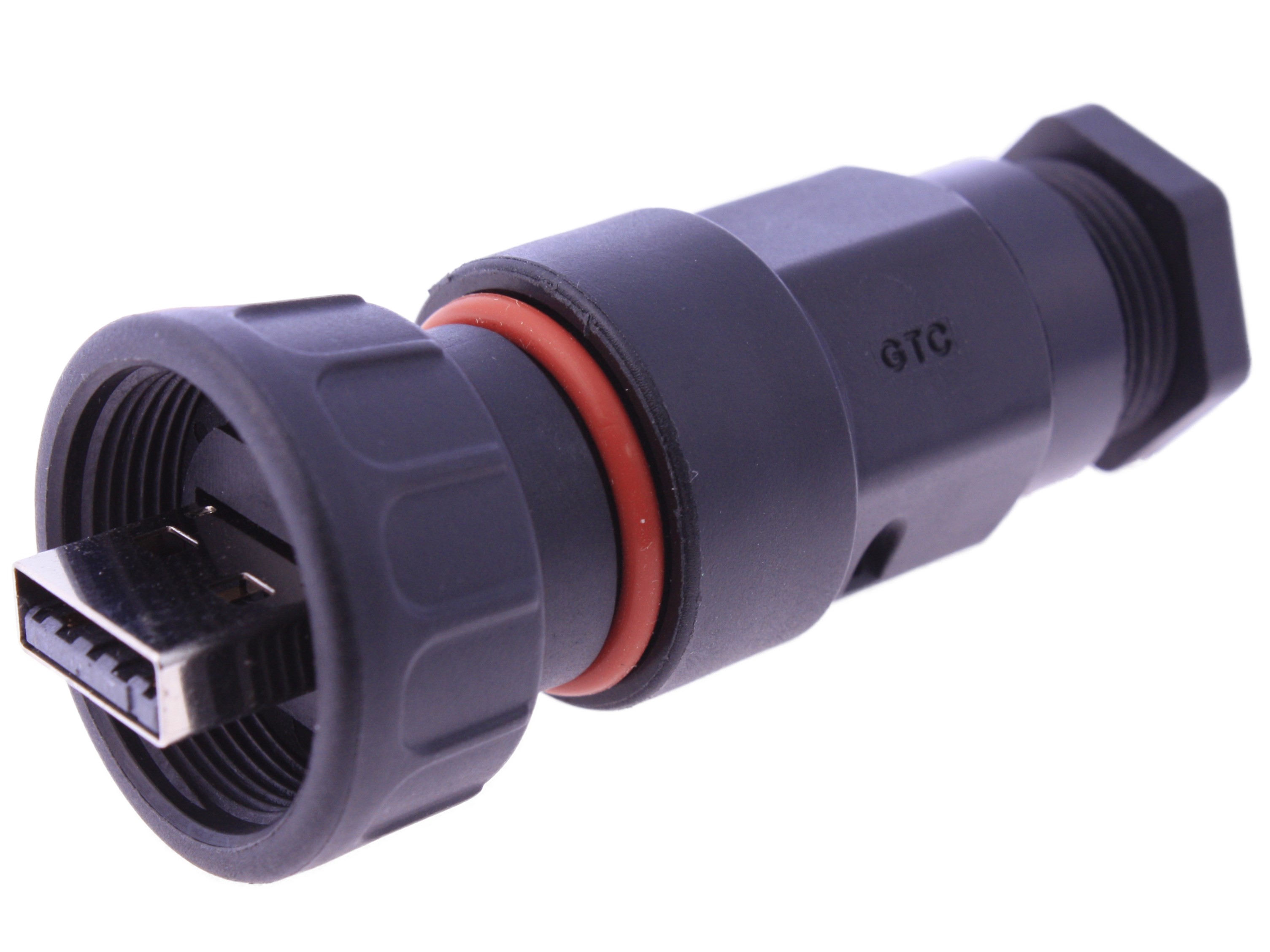 RS PRO Straight, Cable Mount, Socket- Single Port Type A 2.0 IP67 Type A USB Connector