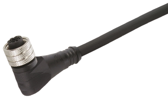 Brad from Molex Female Straight, Right Angle to Male 3 way Threaded Sensor Actuator Cable, 2 m