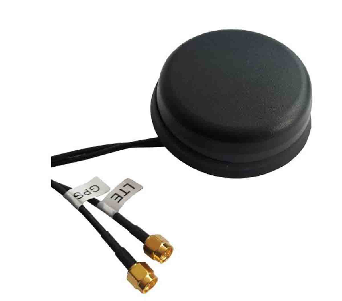 Siretta TANGO47/2.5M/SMAM/SMAM/S/S/17 Puck Multiband Antenna with SMA Connector, 3G (UTMS), 4G (LTE), GPS