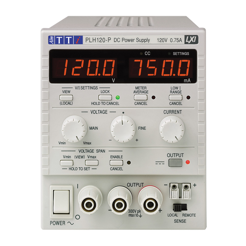 Aim-TTi PLH-P Series Digital Bench Power Supply, 0 → 120V, 0 → 750mA, 1-Output, 90W - RS Calibrated