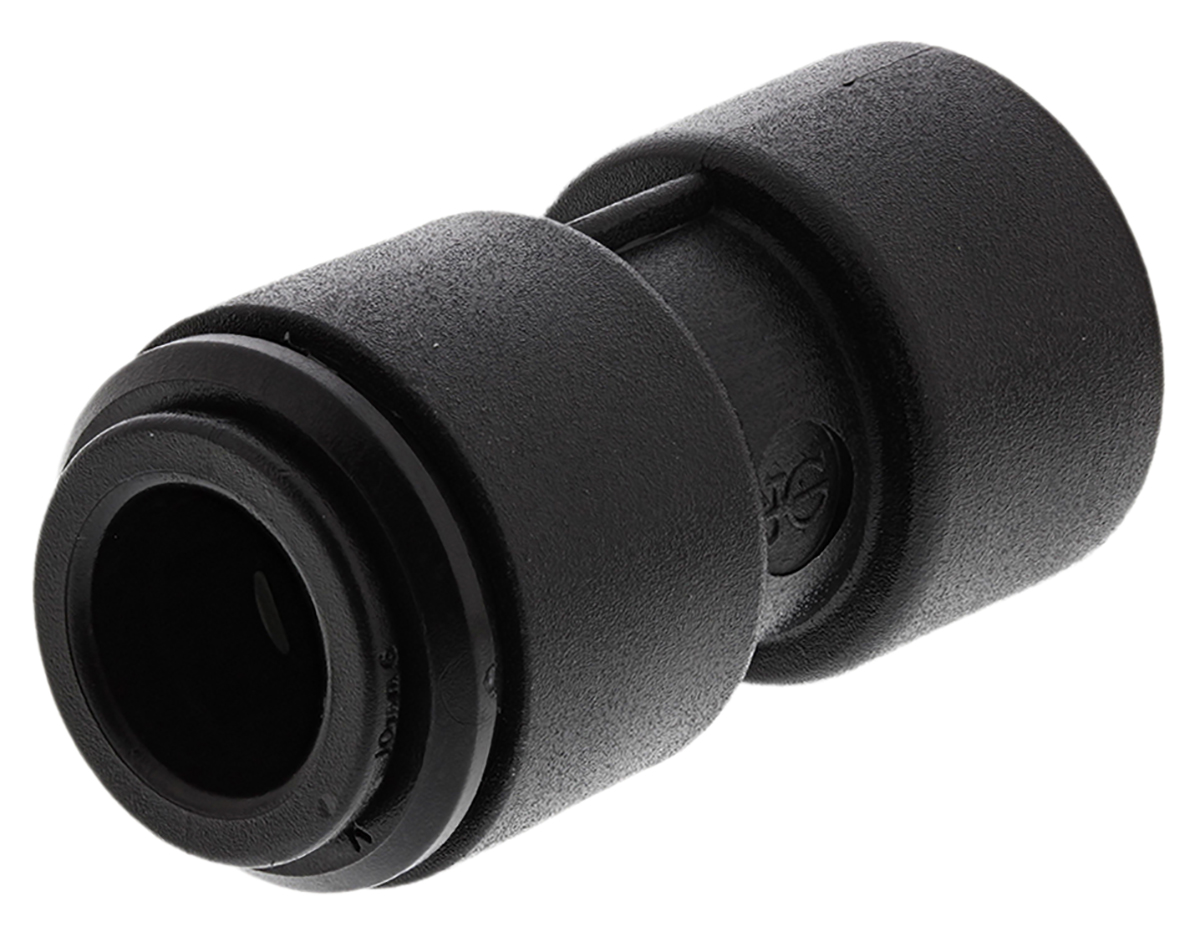 John Guest PM Series Reducer Nipple, Push In 10 mm to Push In 6 mm, Tube-to-Tube Connection Style