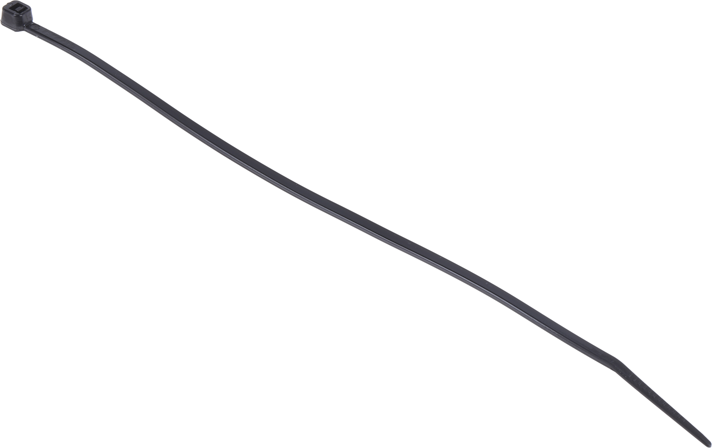 RS PRO Cable Tie, Heat Stabilised, 203mm x 3.6 mm, Black Nylon, Pk-100