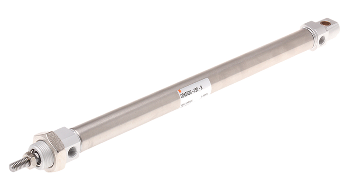 SMC 250 mm Pneumatic Piston Rod Cylinder - CD85 Series, Double Acting Acting