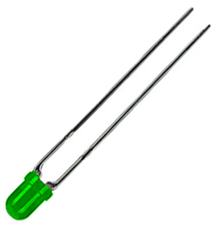 Kingbright2.5 V Green LED 3mm Through Hole, L-937GGD