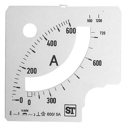 Sifam Tinsley Meter Scale For Use With 96 x 96 Analogue Panel Ammeter