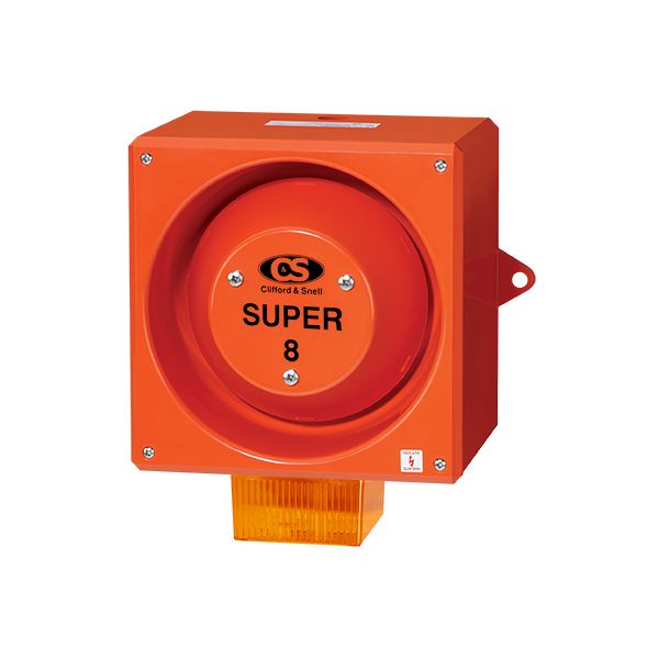 Clifford & Snell YL80 Super Series Amber Sounder Beacon, 24 V dc, IP66, Wall Mount, 120dB at 1 Metre