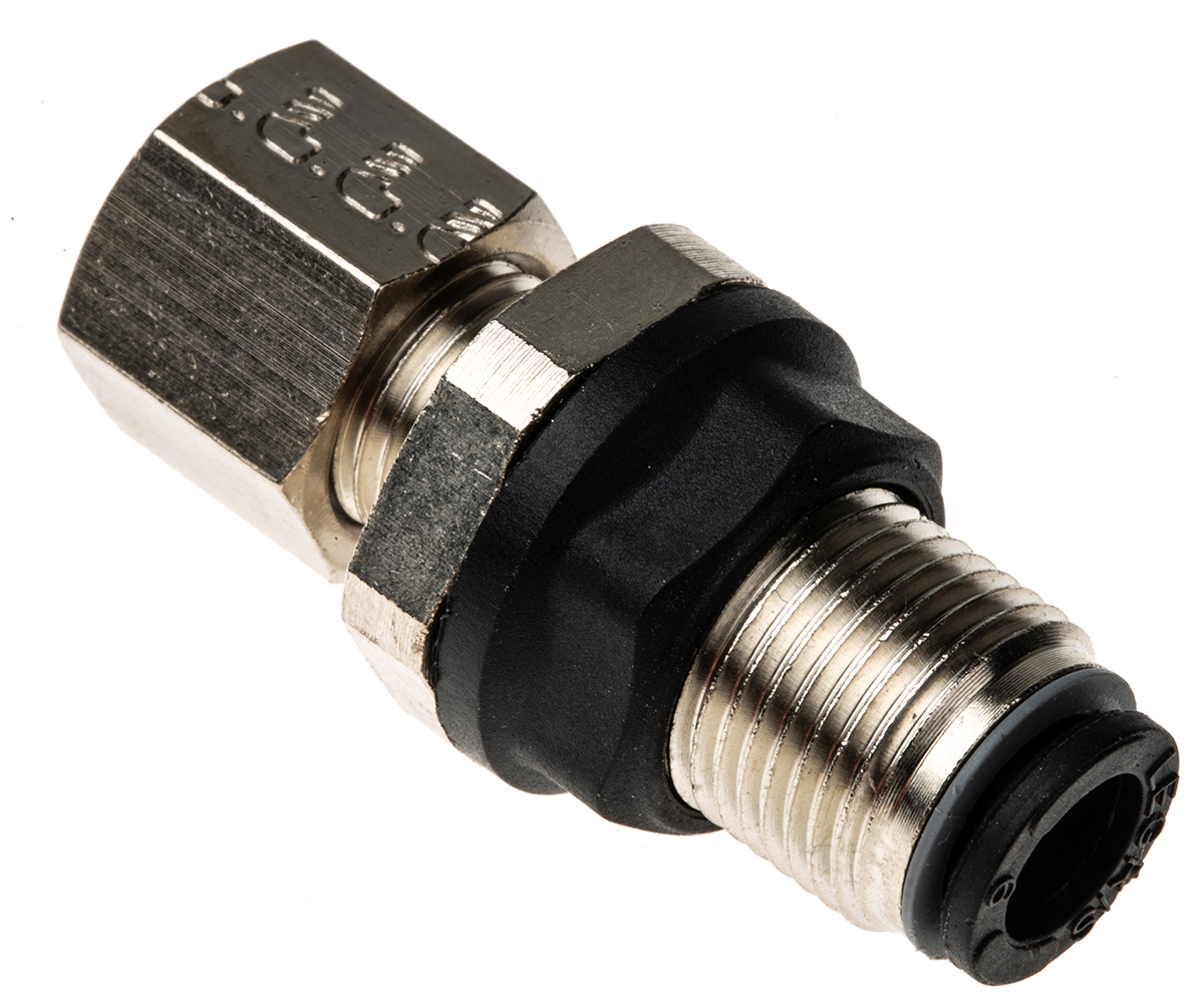 Legris LF3000 Series Bulkhead Tube-to-Tube Adaptor, Push In 6 mm to Push In 6 mm, Tube-to-Tube Connection Style