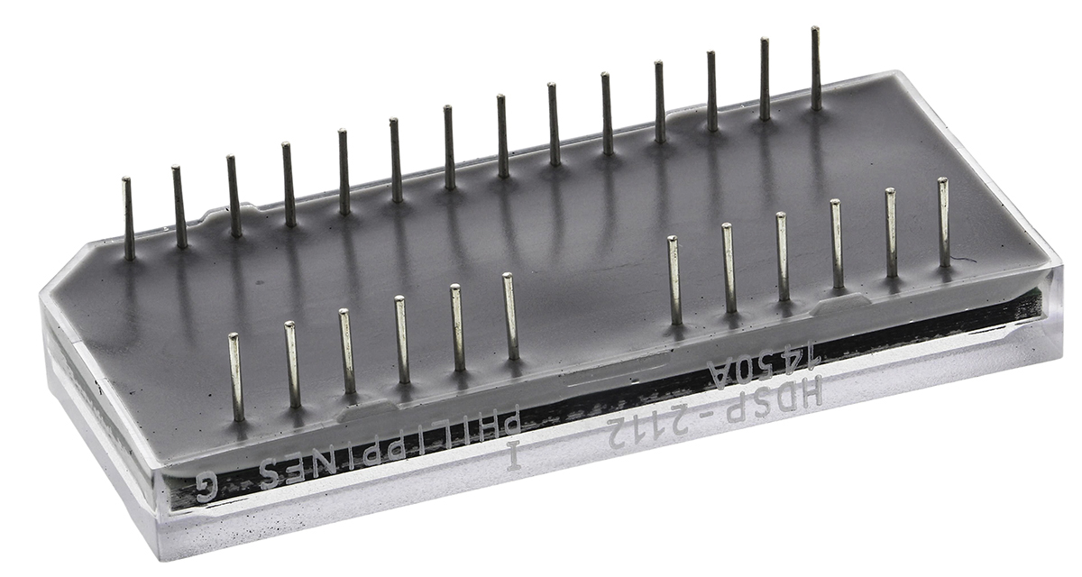 HDSP-2112 Broadcom 8 Digit Dot Matrix LED Display, 5 x 7 Dot Matrix Red 7.5 (Typ.) mcd 4.8mm