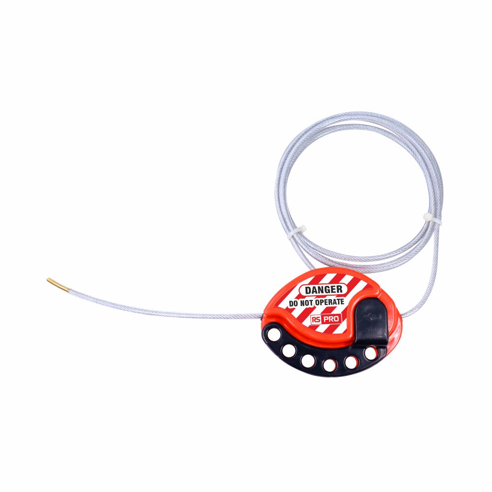 RS PRO Black, Red 6-Lock Nylon Cable Lockout